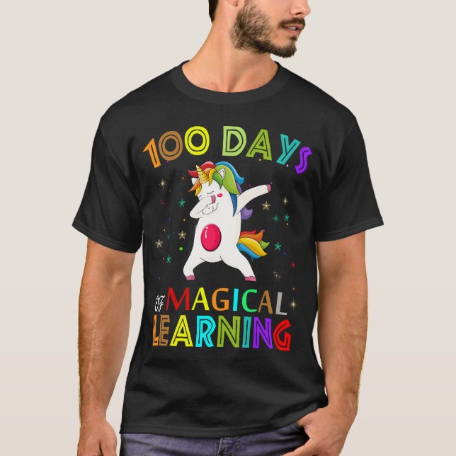 Camiseta 100 dias de aprendizagem mágica (Frente)