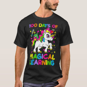 Camiseta 100 Dias De Aprendizagem Mágica 100.º Dia Da Escol