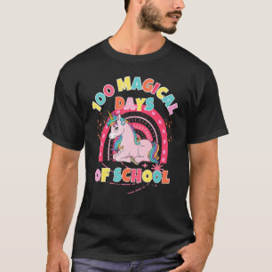 Camiseta 100 Dias De Aprendizagem Mágica Rainbow Unicorn 10