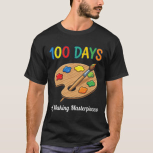 Camiseta 100 Dias De Arte Escolar Paleta De Professor Aluno