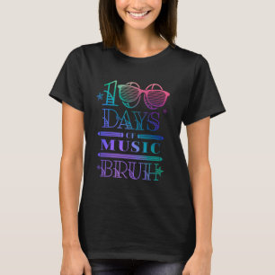 Camiseta 100 Dias de Aula Música Classe Aluno Professor 100
