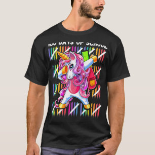 Camiseta 100 Dias De Batida Escolar De Mochila Unicórn Para