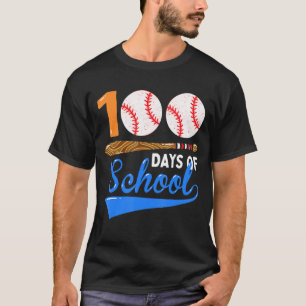 Camiseta 100 Dias De Beisebol Escolar 100 Dias