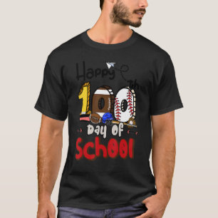 Camiseta 100 Dias De Beisebol & Futebol 100º Dia Escola T