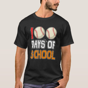 Camiseta 100 Dias De Bola De Beisebol Escolar 100 Dias Mais