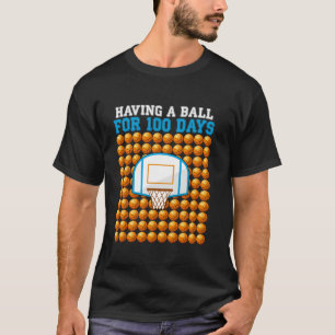 Camiseta 100 Dias De Bolas De 100 Dias De Basquete Escolar
