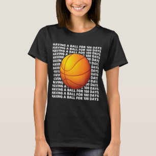 Camiseta 100 Dias De Bolas De 100 Dias De Basquete Escolar