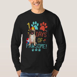 Camiseta 100 Dias De Cachorro-Pug Na Escola 100 Dias De Paw
