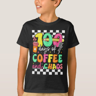 Camiseta 100 Dias De Café &amp; Professor De Caos Retro 10