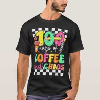 Camiseta 100 Dias De Café &amp; Professor De Caos Retro 10