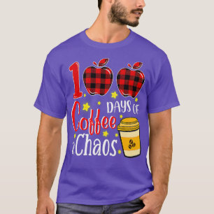 Camiseta 100 Dias De Café Caos Professores Engraçados 100 D