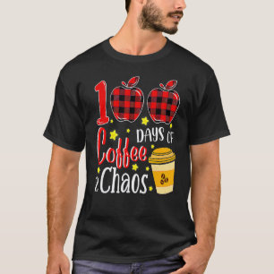 Camiseta 100 Dias De Café Caótico Professores 100º Dia De E