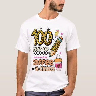 Camiseta 100 Dias De Café Da Escola Mais De 100 Dias De Leo