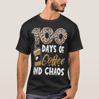 Camiseta 100 Dias De Café E Caos 100º Dia Da Escola F