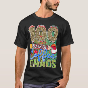 Camiseta 100 Dias De Café E Caos 100º Dia Da Escola Te