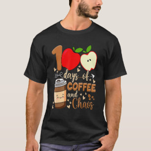 Camiseta 100 Dias De Café E Caos 100º Dia De Escola T