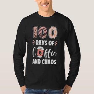 Camiseta 100 Dias De Café E Caos 100º Dia De Escola T