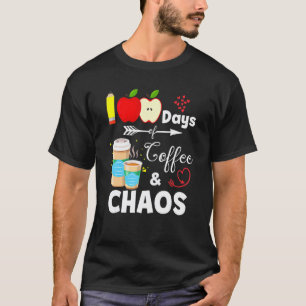 Camiseta 100 Dias De Café E Caos 100º Dia De Escola T