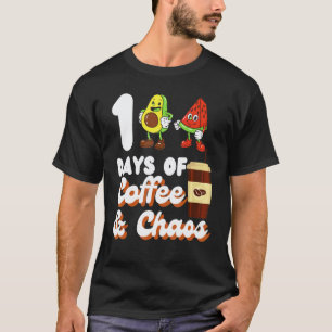 Camiseta 100 Dias De Café E Caos 100º Dia De Escola T
