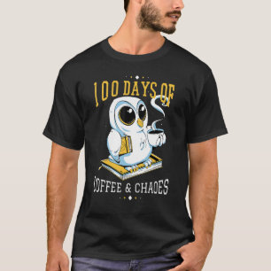 Camiseta 100 Dias De Café E Caos Feliz 100º Dia De Escola