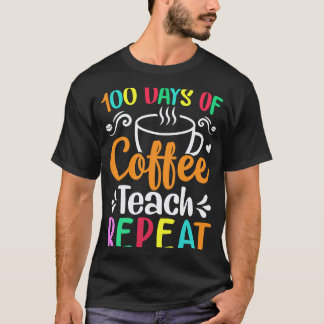 Camiseta 100 Dias de Café Ensine Repita Professor Café Caff