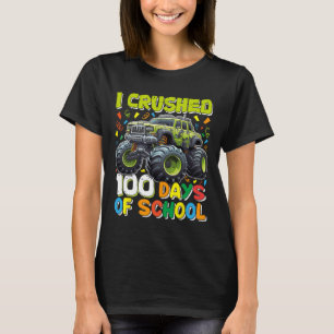 Camiseta 100 Dias De Caminhão De Monstro Escolar 100.º Dia 