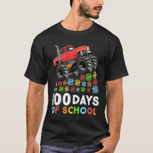 Camiseta 100 dias de caminhonete de monstro escolar 100º di