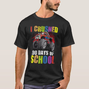 Camiseta 100 dias de caminhonete de monstro escolar Feliz 1