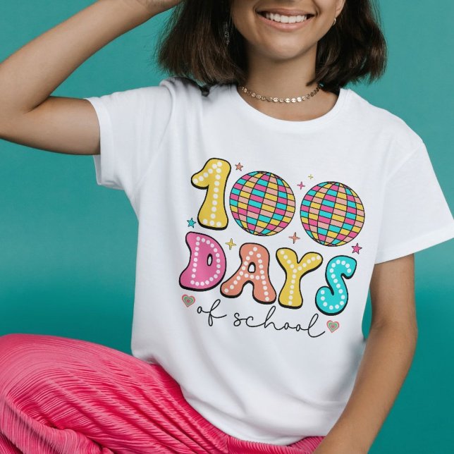Camiseta 100 dias de celebrações de Disco Escolar - Colorid (100 days of school shirt)