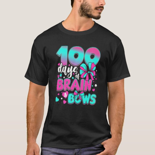 Camiseta 100 dias de cérebros e Arcos escolares Crianças do (Frente)
