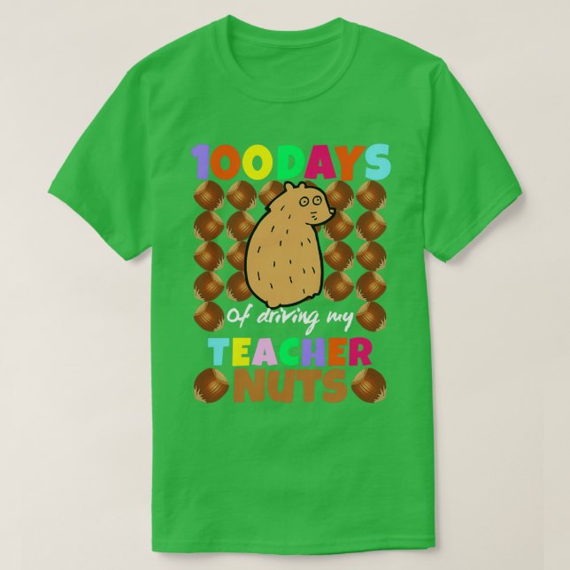 Camiseta 100 dias de condução de loucos engraçados (Frente do Design)