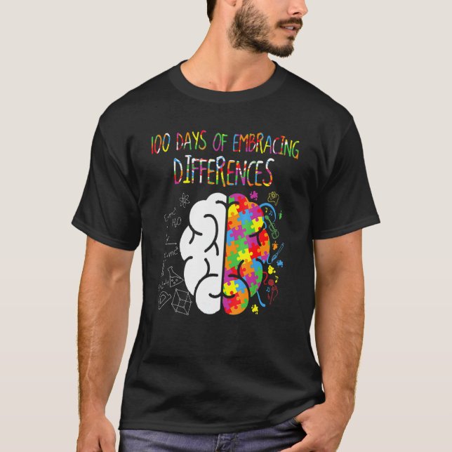Camiseta 100 dias de conhecimento do Autismo Cerebral 100º  (Frente)
