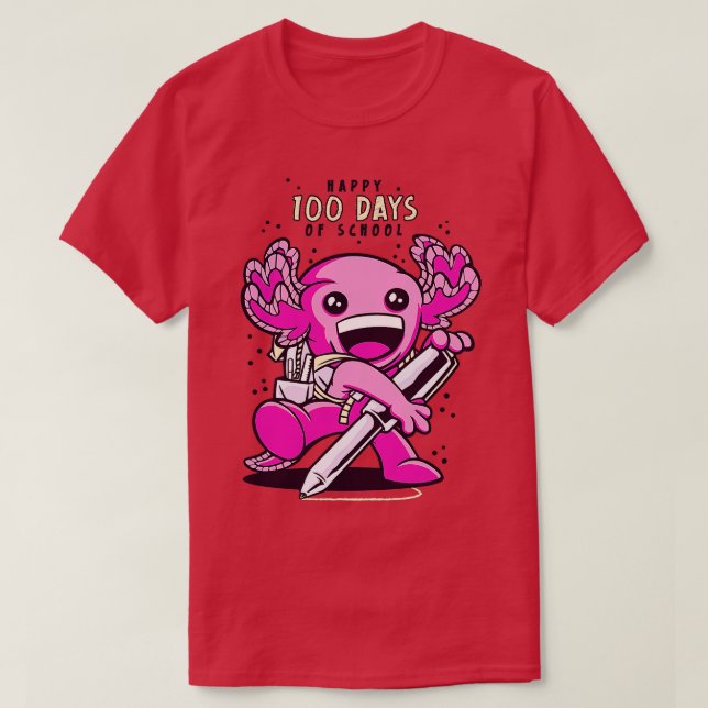 Camiseta 100 Dias De Cópia Do Eixo Escolar 1 (Frente do Design)