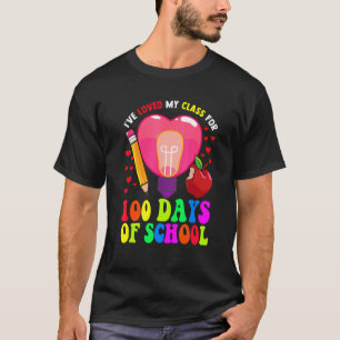 Camiseta 100 dias de coração de professor universitário Eu