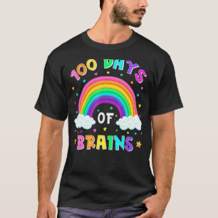 Camiseta 100 Dias De Corações Arco-Íris Escolares 100 Dias