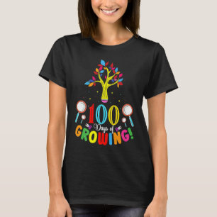 Camiseta 100 Dias De Crescimento 100 Dias Da Árvore Da Esco