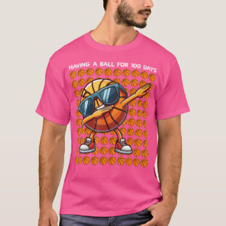 Camiseta 100 Dias De Crianças De Basquete Escolar 100.º Dia