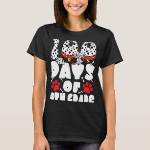Camiseta 100 dias de crianças de cães Dalmacianos do 4º ano