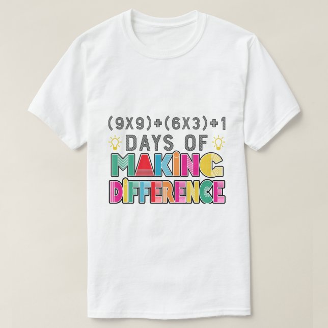 Camiseta 100 dias de diferença de Fazer (Frente do Design)
