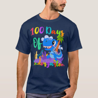 Camiseta 100 Dias De Dinossauro Engraçado Do Jardim De Infâ