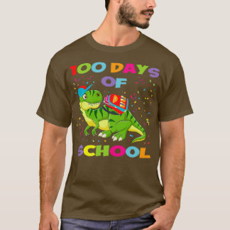 Camiseta 100 Dias De Dinossauro Trex Engraçado Na Escola