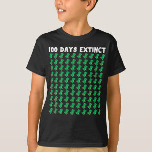 Camiseta 100 dias de dinossauro trex extinto na escola