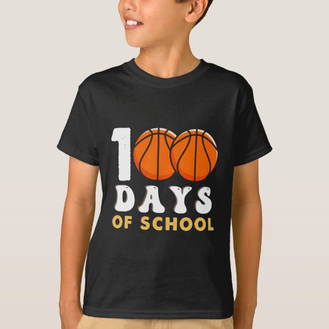 Camiseta 100 Dias De Diversão De Professores De Basquete (Frente)