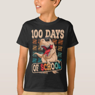 Camiseta 100 Dias De Diversão Do Dinossauro Da Escola 100º