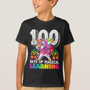 Camiseta 100 dias de dom de unicórnio mágico aprendendo a a