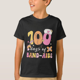 Camiseta 100 Dias De Enfermeira Da Escola Bynd-aids 100 Dia