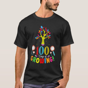 Camiseta 100 Dias De Engraçado Crescente 100 Dias De Estudo