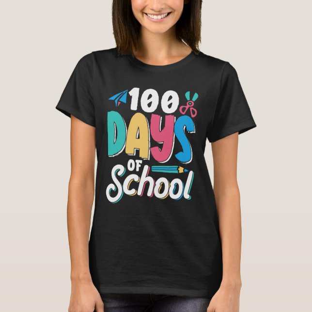 Camiseta 100 Dias De Ensino Cute Cl Kids (Frente)