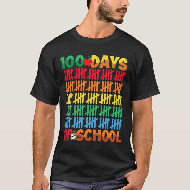 Camiseta 100 Dias De Ensino Feliz 100º Dia De Ensino (Frente)
