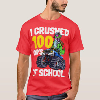 Camiseta 100 dias de escavador de dinossauro escolar